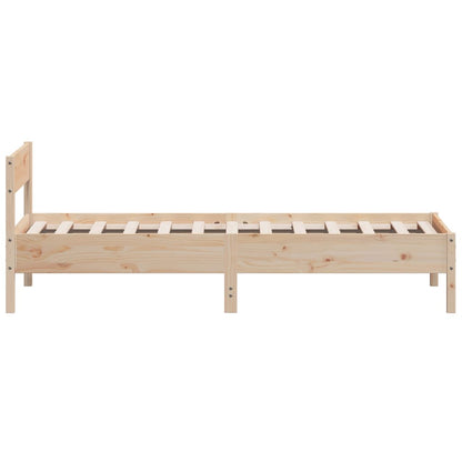 Estrutura de cama com cabeceira 90x190 cm pinho maciço