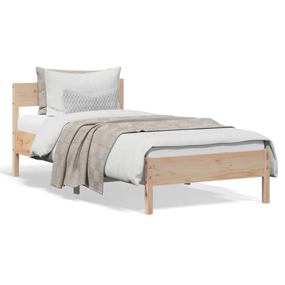 Estrutura de cama com cabeceira 90x190 cm pinho maciço