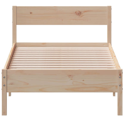 Estrutura de cama com cabeceira 75x190 cm pinho maciço