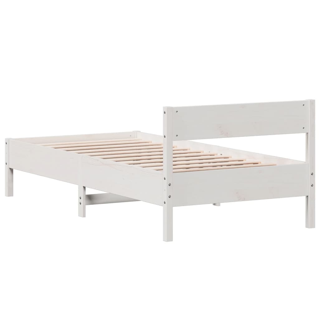 Estrutura cama c/ cabeceira 75x190 cm pinho maciço