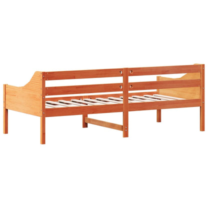 Sofá-cama 80x200 cm madeira de pinho maciça castanho cera