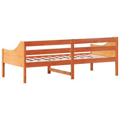 Sofá-cama 90x200 cm madeira de pinho maciça castanho cera