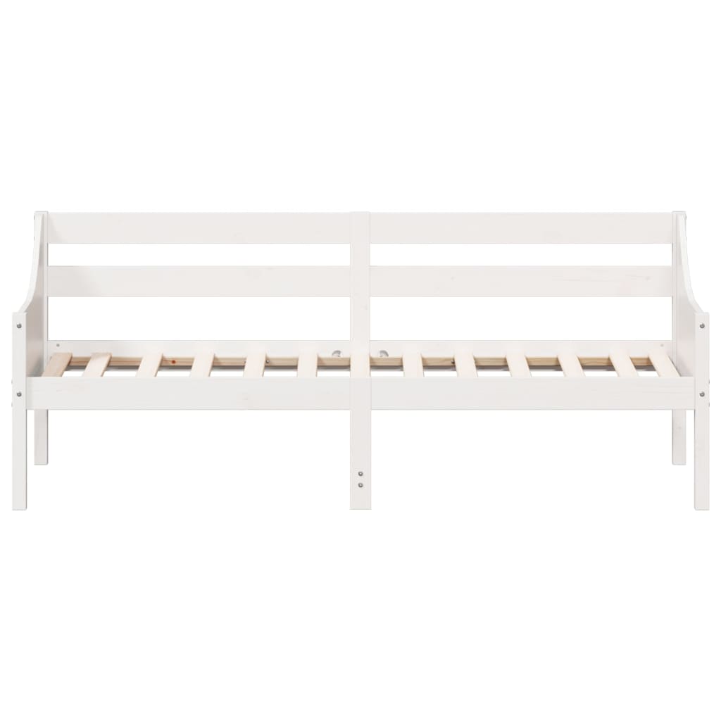 Sofá-cama 75x190 cm madeira de pinho maciça branco