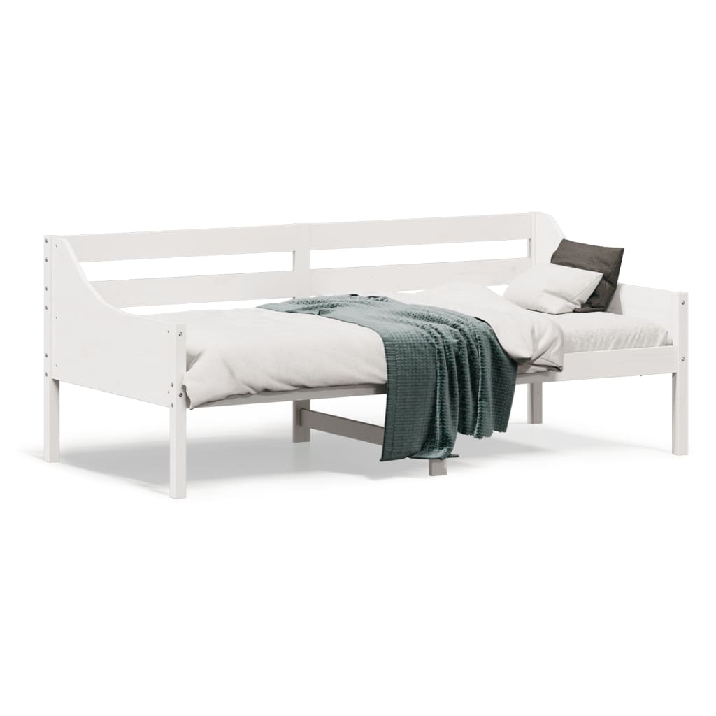 Sofá-cama 75x190 cm madeira de pinho maciça branco