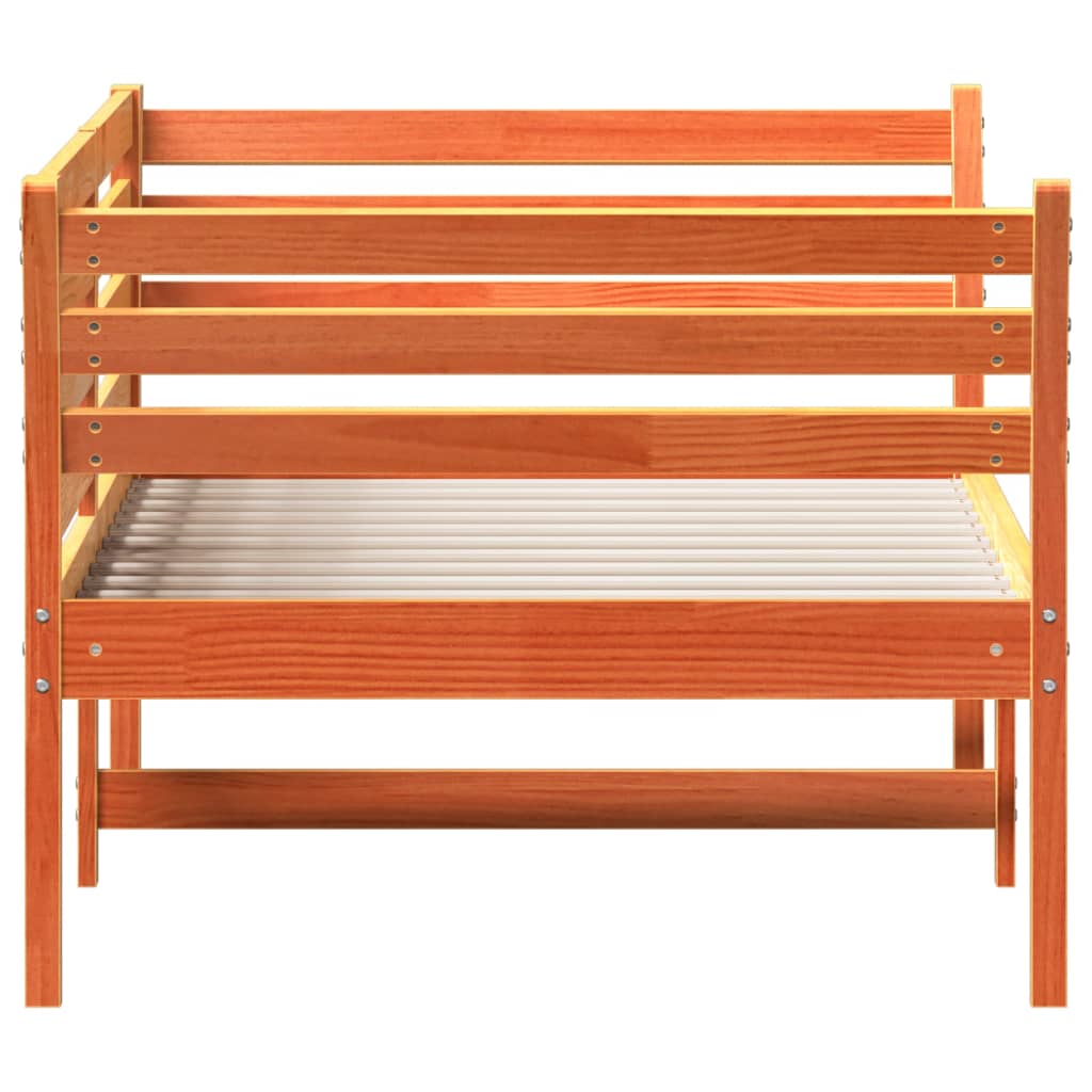 Sofá-cama 90x200 cm madeira de pinho maciça castanho cera