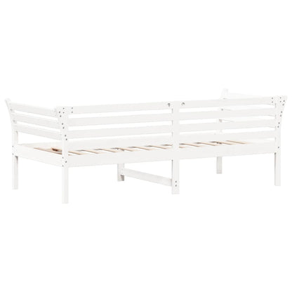 Sofá-cama 100x200 cm madeira de pinho maciça branco