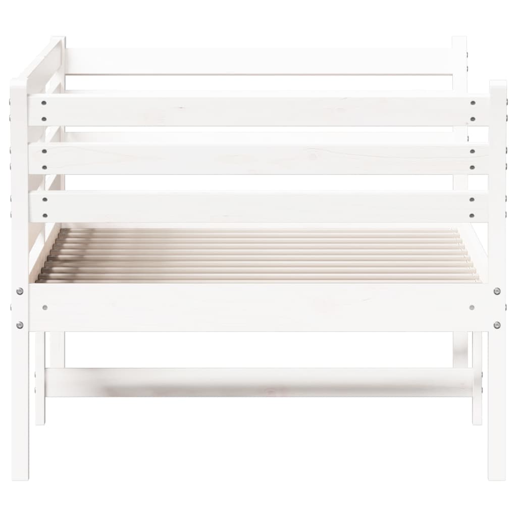 Sofá-cama 90x190 cm madeira de pinho maciça branco