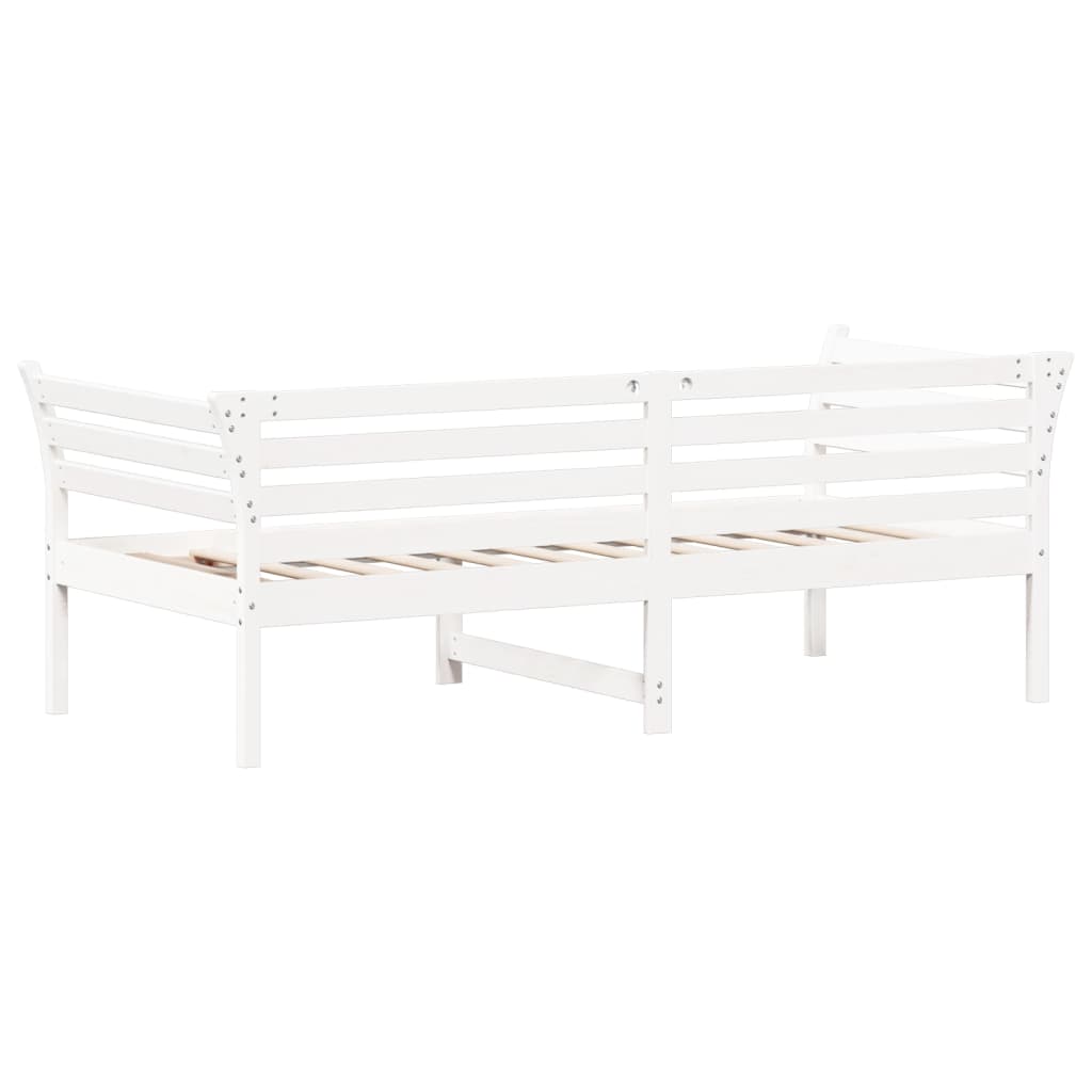 Sofá-cama 90x190 cm madeira de pinho maciça branco