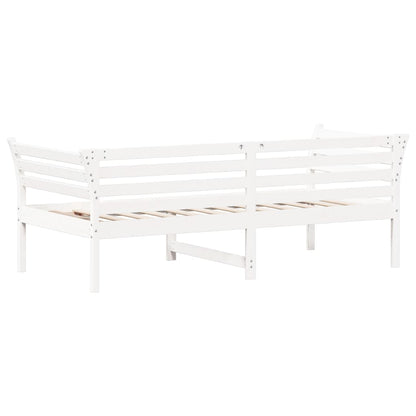 Sofá-cama 90x190 cm madeira de pinho maciça branco