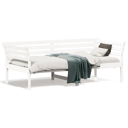 Sofá-cama 90x190 cm madeira de pinho maciça branco