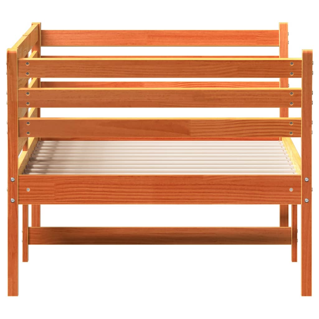 Sofá-cama 90x190 cm madeira de pinho maciça castanho cera