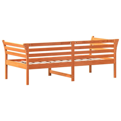 Sofá-cama 75x190 cm madeira de pinho maciça castanho cera