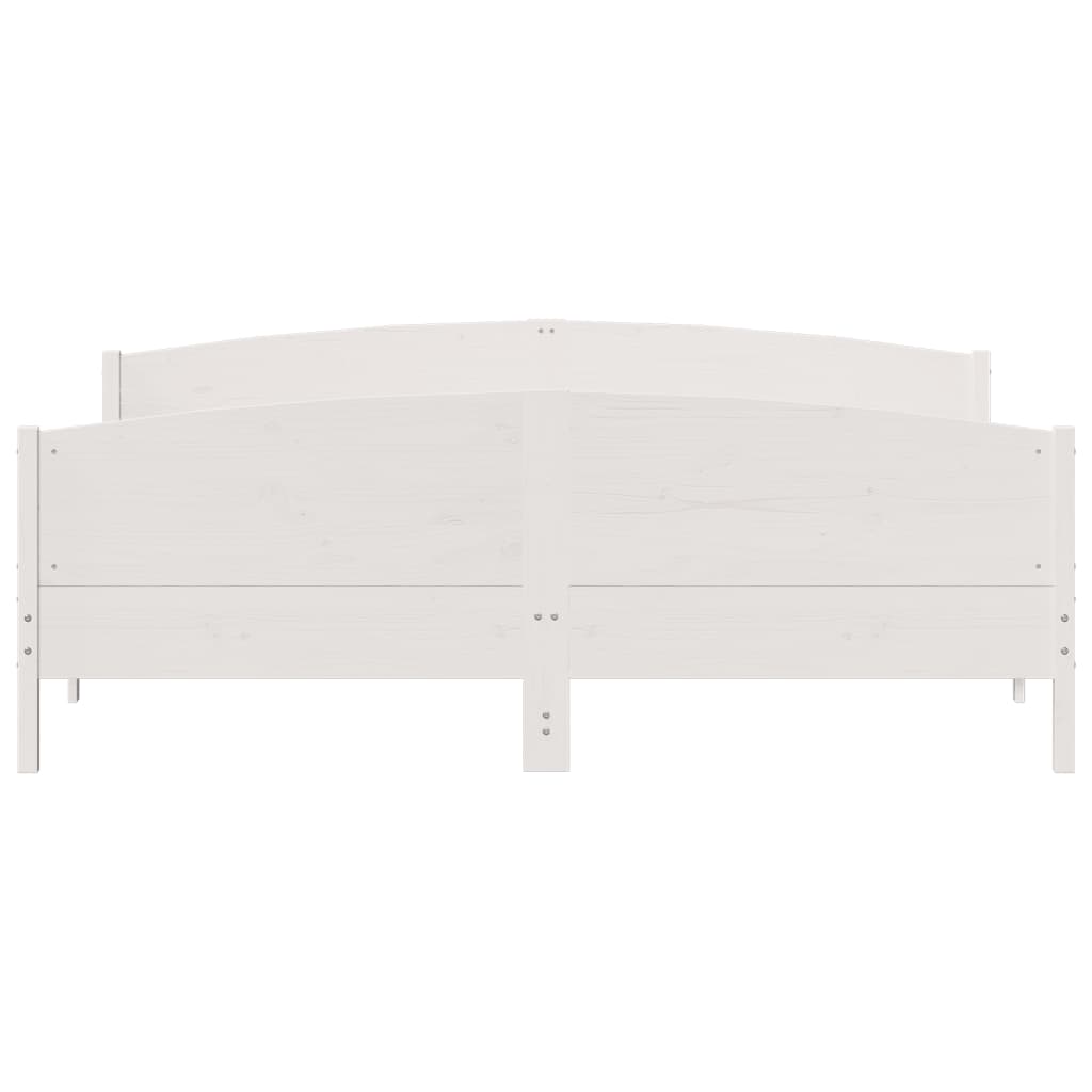 Estrutura de cama com cabeceira 180x200cm pinho maciço branco