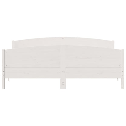 Estrutura de cama com cabeceira 180x200cm pinho maciço branco