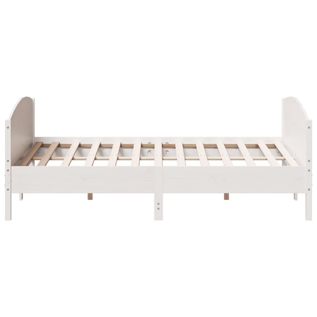 Estrutura de cama com cabeceira 180x200cm pinho maciço branco