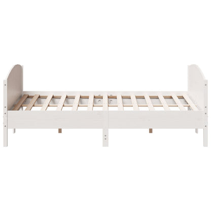 Estrutura de cama com cabeceira 180x200cm pinho maciço branco