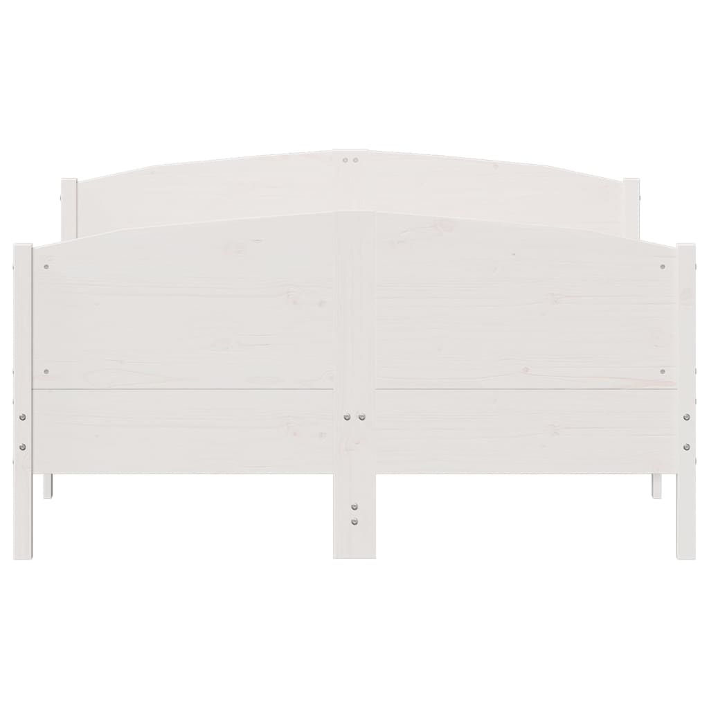 Estrutura de cama com cabeceira 160x200 cm pinho maciço branco