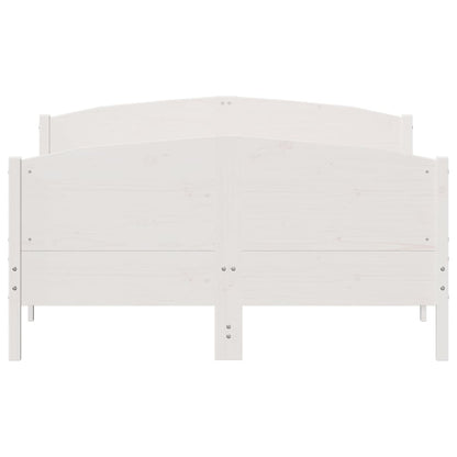 Estrutura de cama com cabeceira 160x200 cm pinho maciço branco