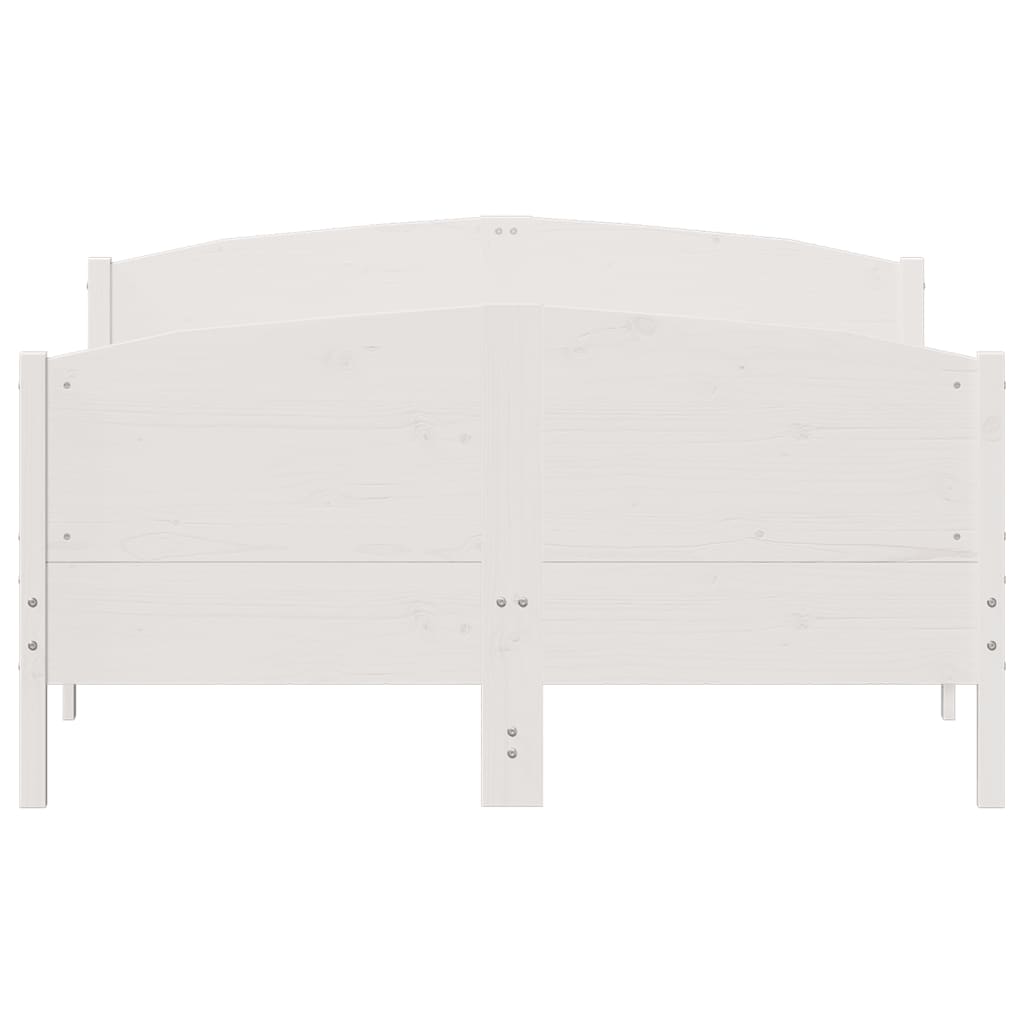 Estrutura de cama com cabeceira 140x200 cm pinho maciço branco