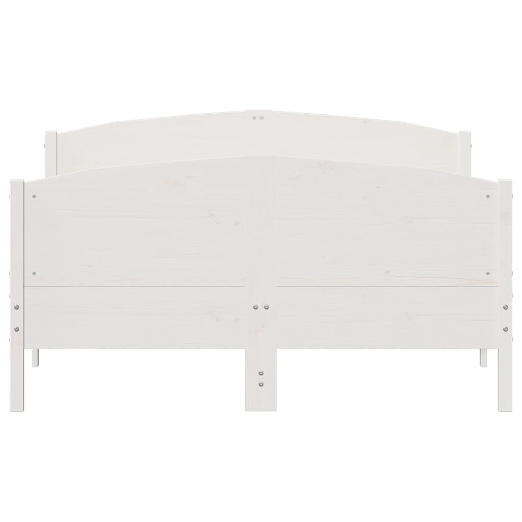 Estrutura de cama com cabeceira 120x200 cm pinho maciço branco