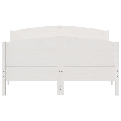 Estrutura de cama com cabeceira 120x200 cm pinho maciço branco