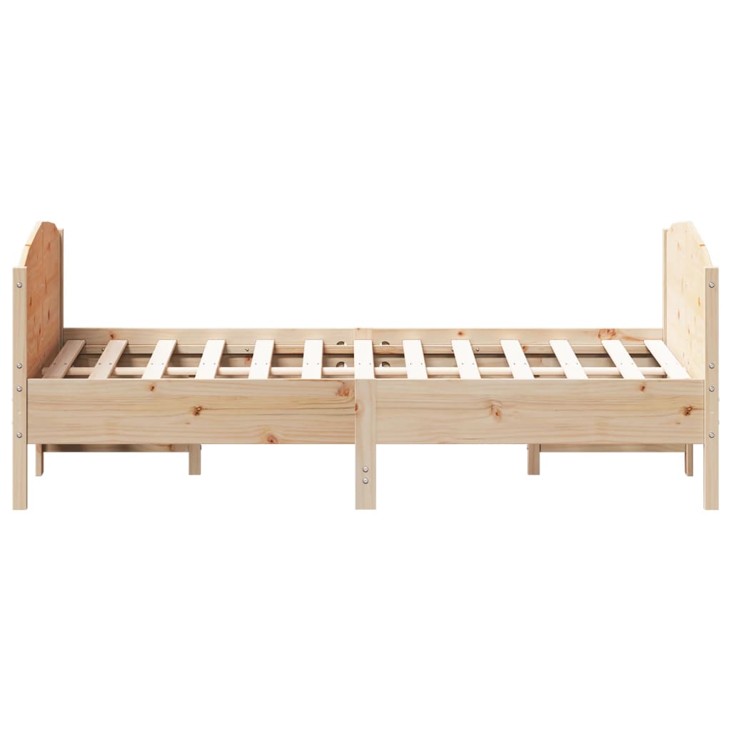 Estrutura cama c/ cabeceira 140x190 cm pinho maciço