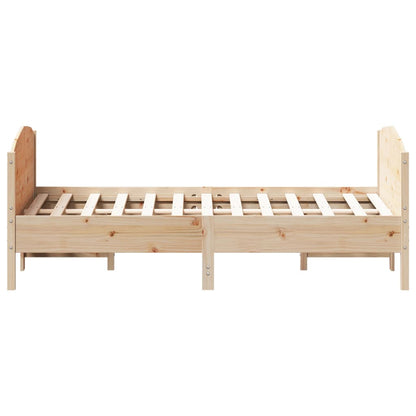 Estrutura cama c/ cabeceira 140x190 cm pinho maciço