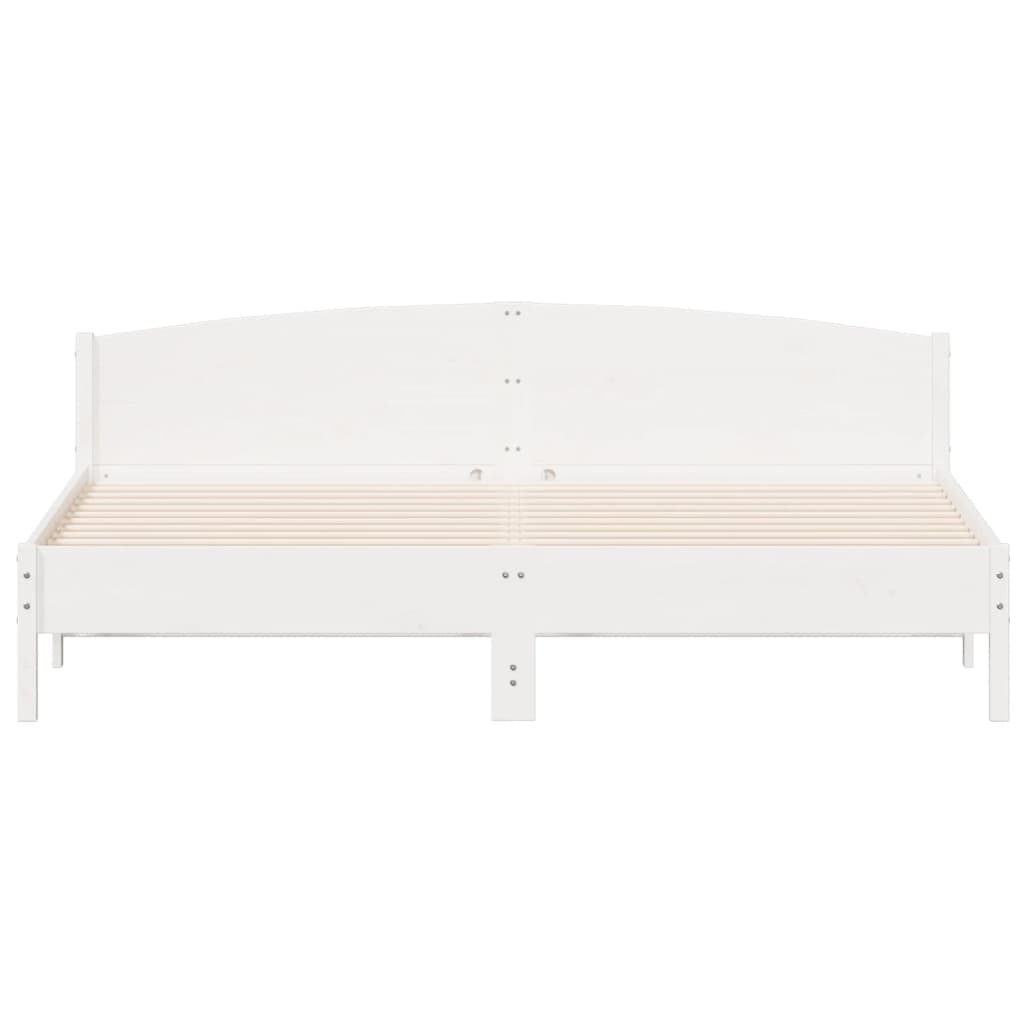 Estrutura de cama com cabeceira 180x200cm pinho maciço branco