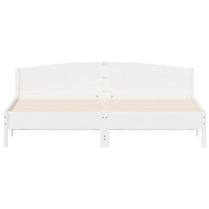 Estrutura de cama com cabeceira 180x200cm pinho maciço branco