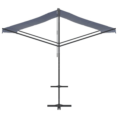 Toldo de pé 300x300 cm tecido e aço azul e branco