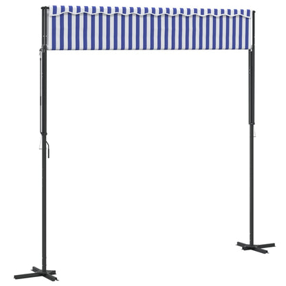 Toldo de pé 300x300 cm tecido e aço azul e branco