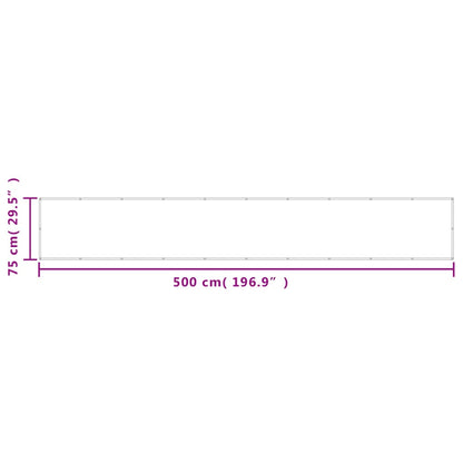 Tela de varanda 75x500 cm 100% poliéster oxford cinzento-claro