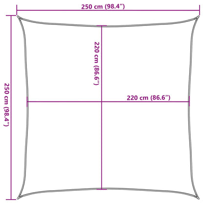 Para-sol estilo vela 2,5x2,5 m oxford 100% poliéster cor areia