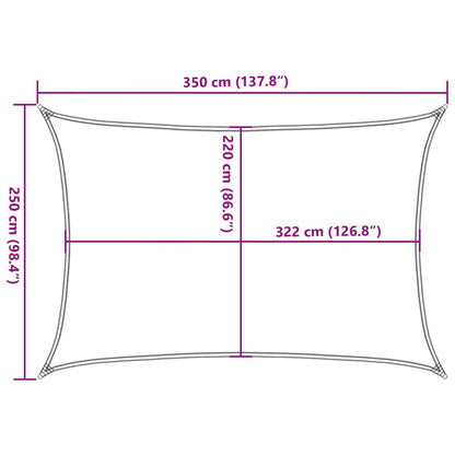 Para-sol estilo vela 3,5x2,5 m oxford 100% poliéster cor areia