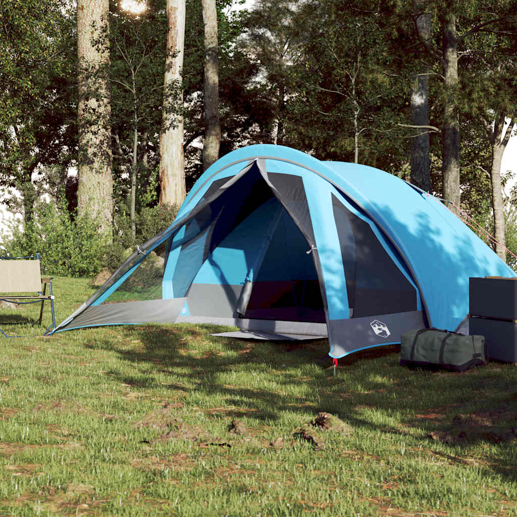 Tenda de campismo cabana para 4 pessoas impermeável azul