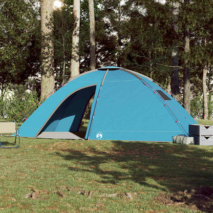 Tenda de campismo para 8 pessoas tecido impermeável azul