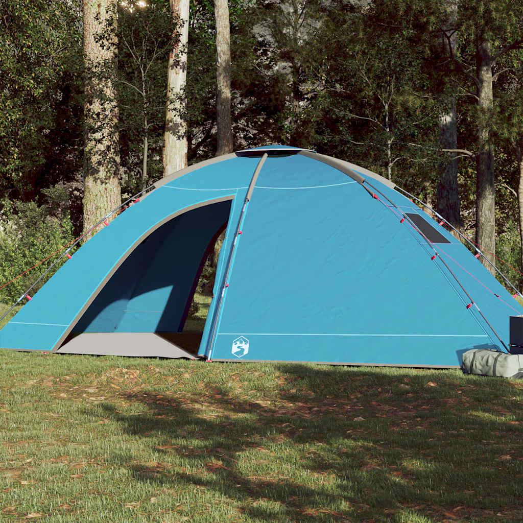 Tenda de campismo para 8 pessoas tecido impermeável azul