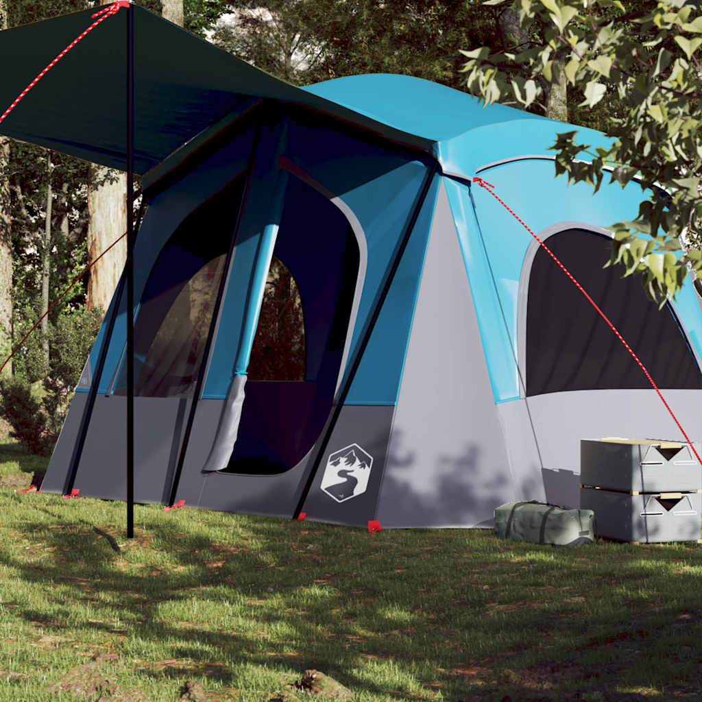 Tenda de campismo cabana para 5 pessoas impermeável azul