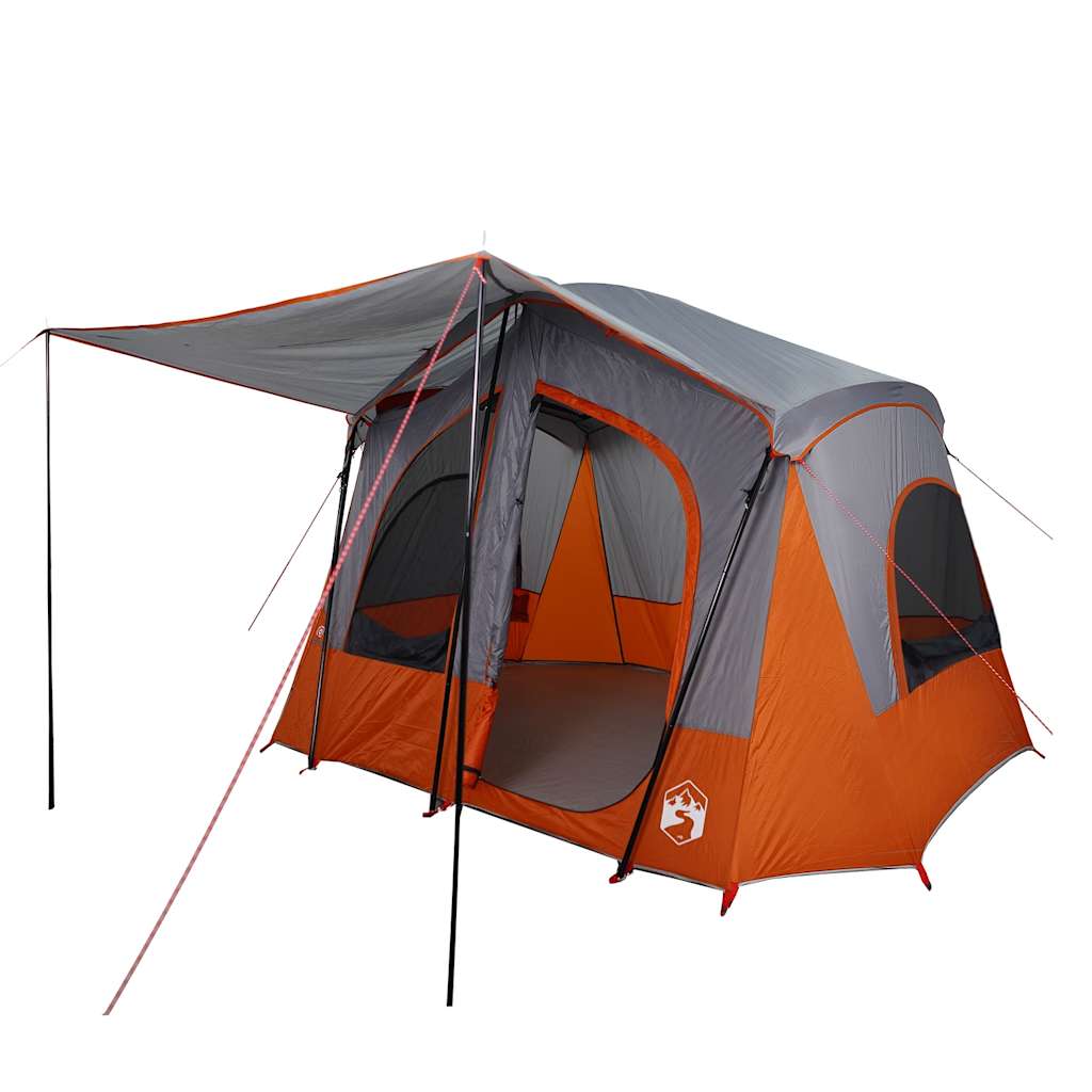 Tenda de campismo cabana p/ 5 pessoas impermeável cinza/laranja