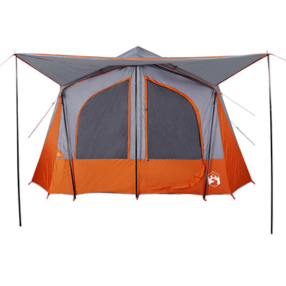 Tenda de campismo cabana p/ 5 pessoas impermeável cinza/laranja