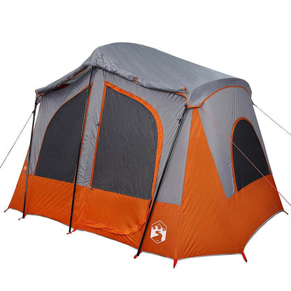 Tenda de campismo cabana p/ 5 pessoas impermeável cinza/laranja