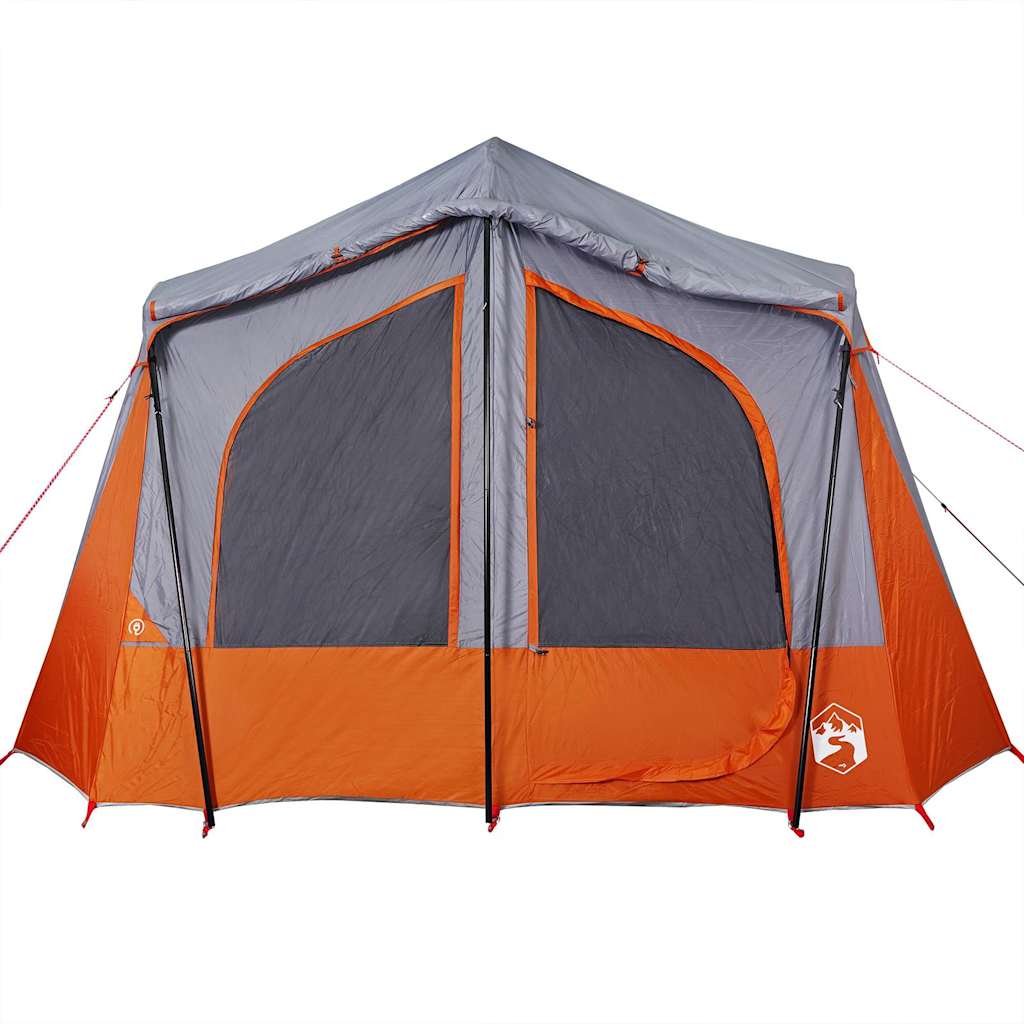 Tenda de campismo cabana p/ 5 pessoas impermeável cinza/laranja