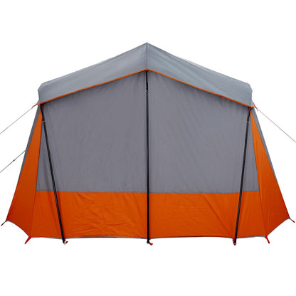 Tenda de campismo cabana p/ 5 pessoas impermeável cinza/laranja