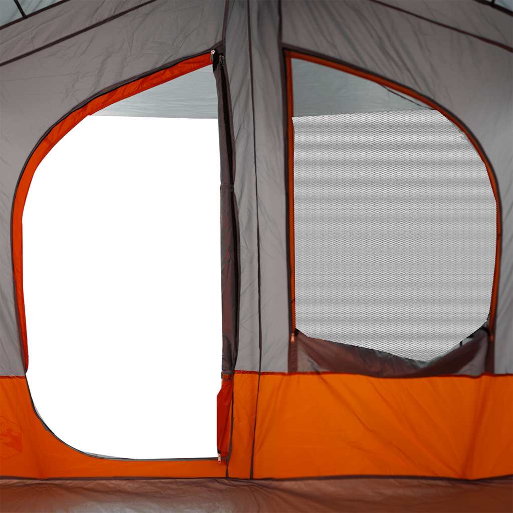 Tenda de campismo cabana p/ 5 pessoas impermeável cinza/laranja