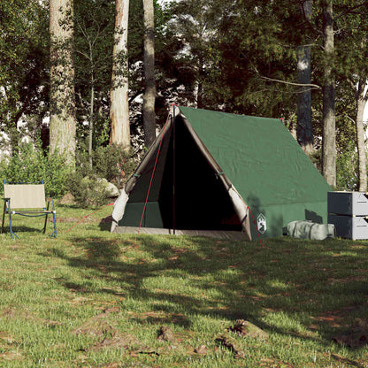 Tenda de campismo estrutura em A p/ 2 pessoas impermeável verde