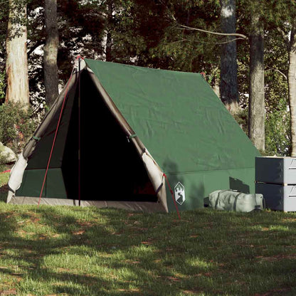 Tenda de campismo estrutura em A p/ 2 pessoas impermeável verde