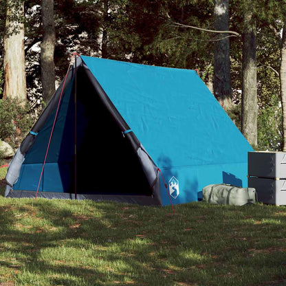 Tenda de campismo estrutura em A p/ 2 pessoas impermeável azul