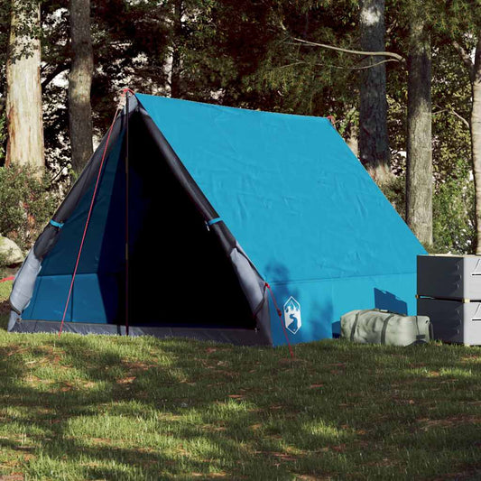 Tenda de campismo estrutura em A p/ 2 pessoas impermeável azul