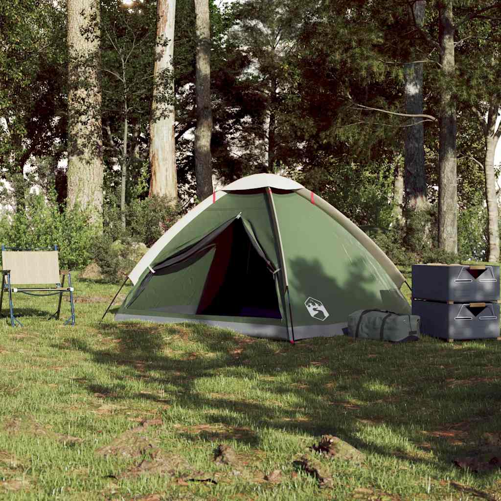 Tenda de campismo cúpula para 2 pessoas impermeável verde