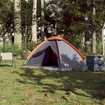 Tenda de campismo cúpula p/ 2 pessoas impermeável cinza/laranja